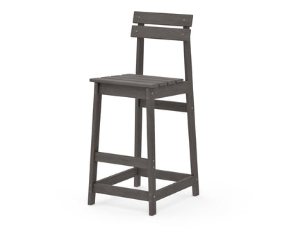 POLYWOOD Modern Studio Plaza Bar Chair in Driftwood