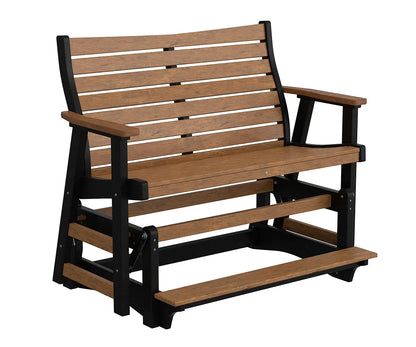 Berlin Gardens Bristol Double Counter Glider, cedar seats with a black frame