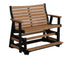 Berlin Gardens Bristol Double Counter Glider, cedar seats with a black frame