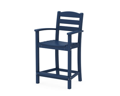 POLYWOOD La Casa Café Counter Arm Chair in Navy