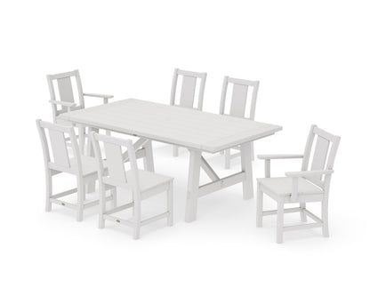 POLYWOOD Prairie 7-Piece Rustic Farmhouse Dining Set in Vintage White