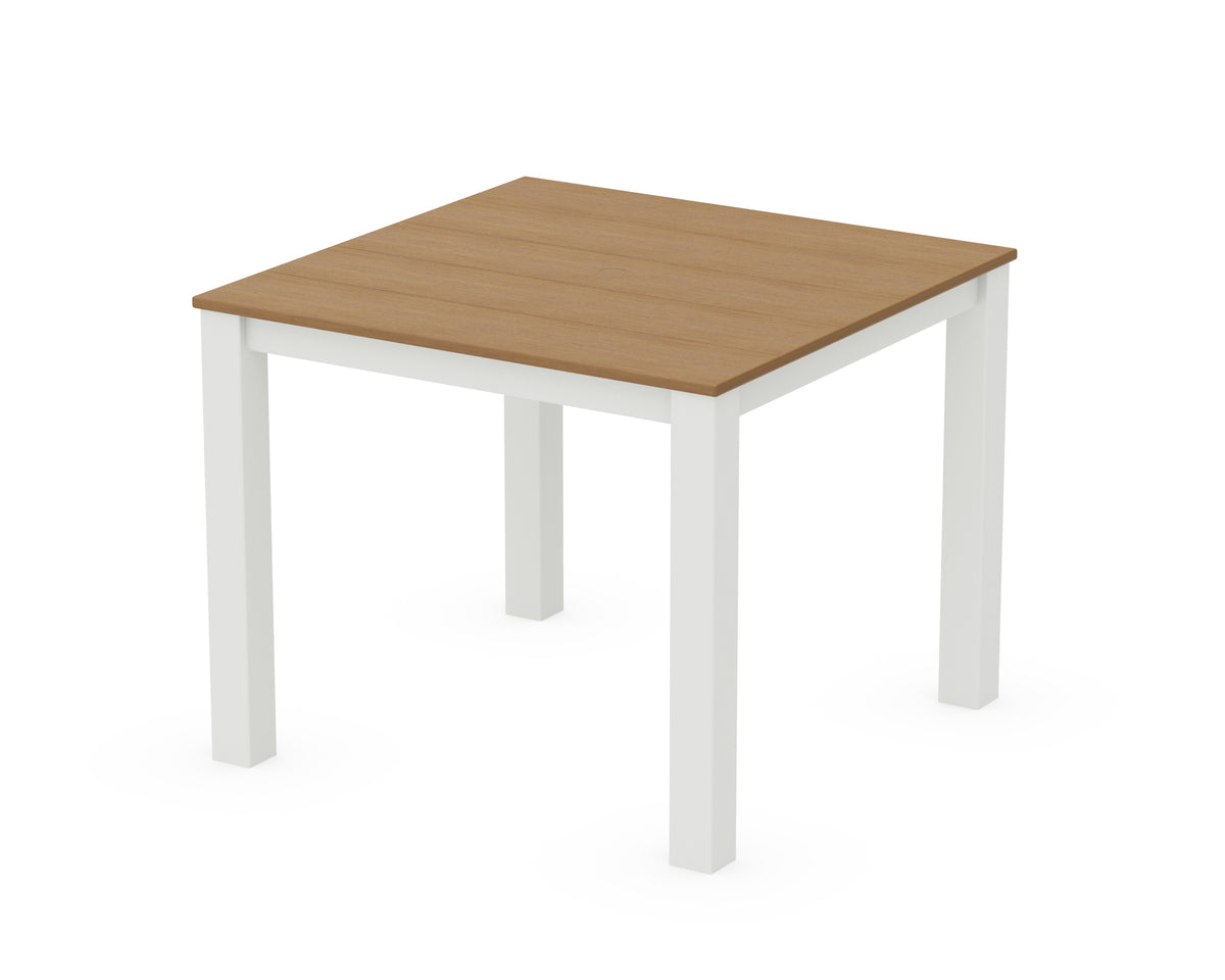 POLYWOOD Parsons 38" X 38" Dining Table in White / Natural