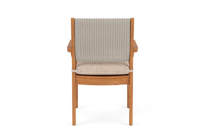 Lloyd Flanders Teak Loom Back Teak Dining Armchair in Linen, view 7