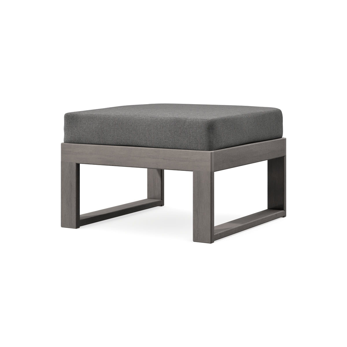 POLYWOOD Modular Ottoman - Modern in Driftwood / Ash Charcoal