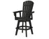 POLYWOOD Nautical Curveback Adirondack Swivel Bar Chair in Black