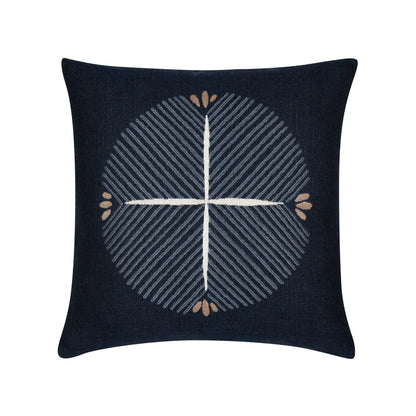 Elaine Smith Direction Indigo outdoor pillow, navy