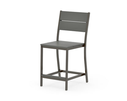 POLYWOOD Main Street Counter Side Chair in Bronze / Slate Grey