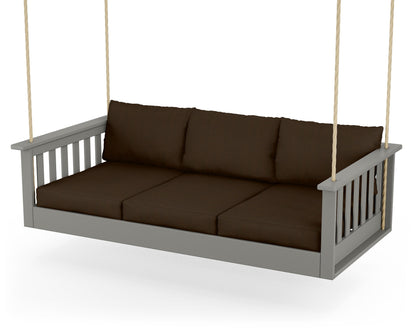 POLYWOOD Vineyard Daybed Swing in Slate Grey / Canvas Java