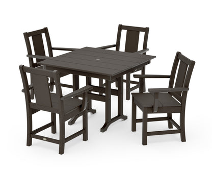 POLYWOOD Prairie 5-Piece Farmhouse Dining Set in Vintage Coffee