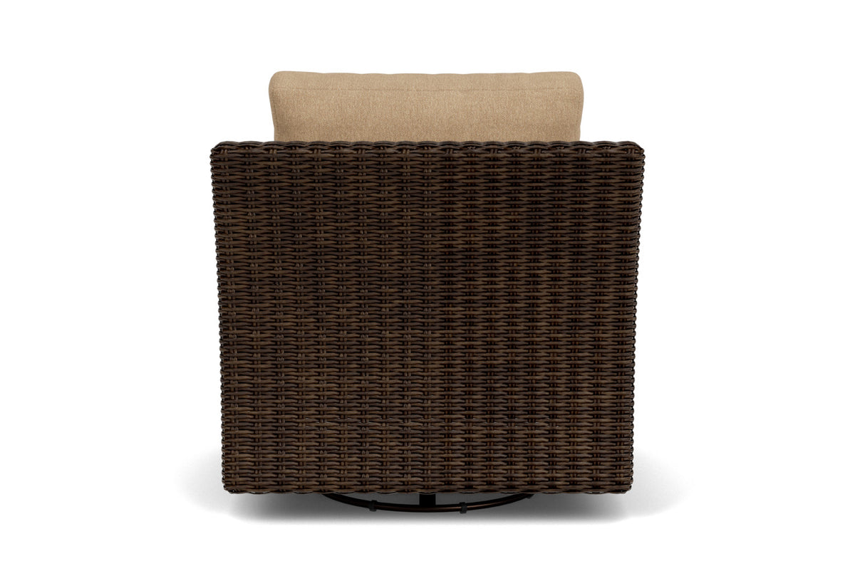 Lloyd Flanders Mesa Swivel Glider Lounge Chair with Hayden Sand fabric, view 7