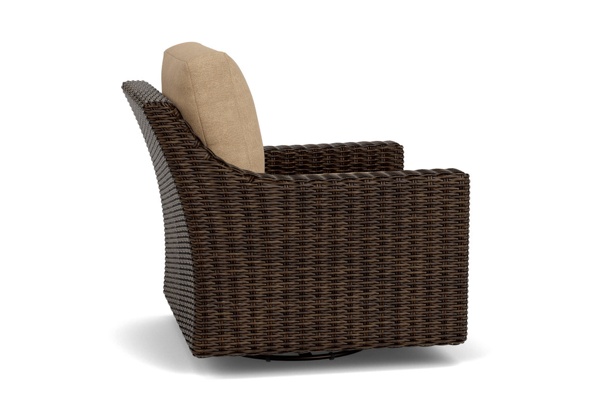 Lloyd Flanders Mesa Swivel Glider Lounge Chair with Hayden Sand fabric, view 5