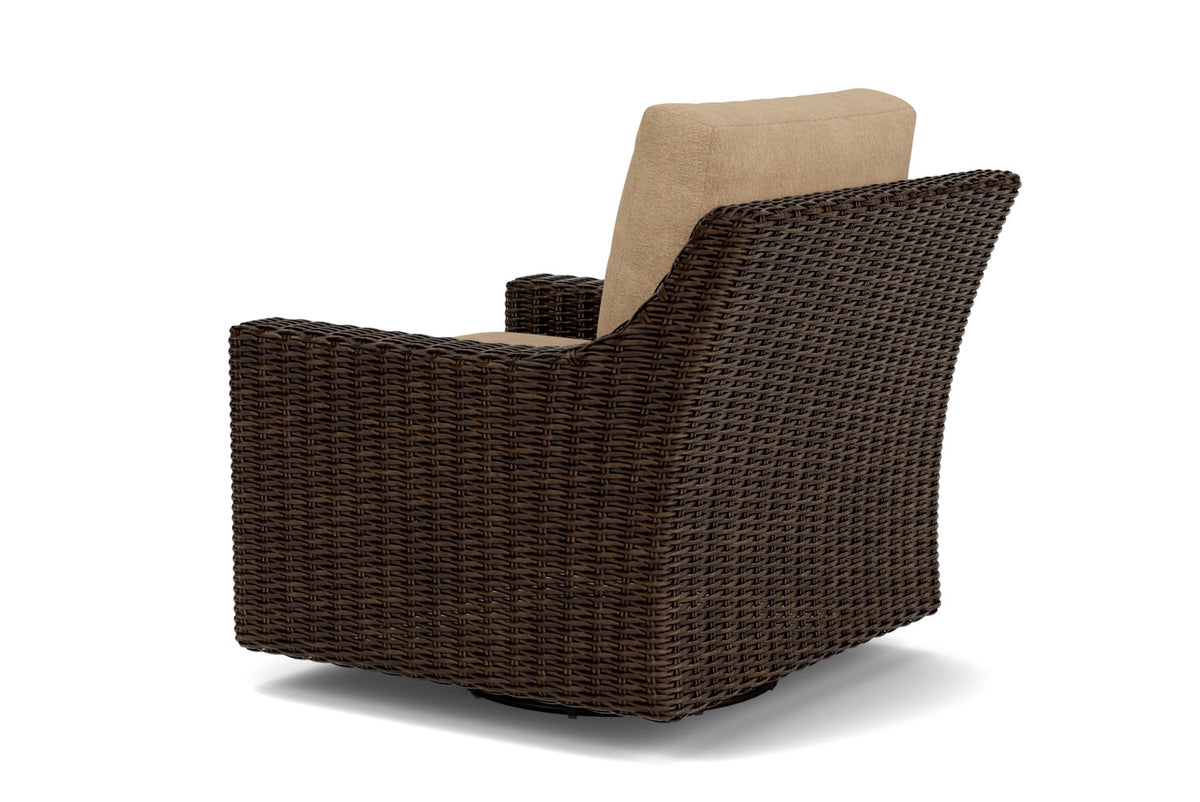 Lloyd Flanders Mesa Swivel Glider Lounge Chair with Hayden Sand fabric, view 8