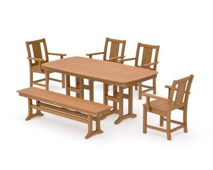POLYWOOD Prairie 6-Piece Dining Set with Bench in Natural