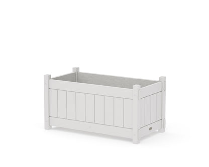 POLYWOOD Vineyard Rectangle Double Planter Box in Vintage White