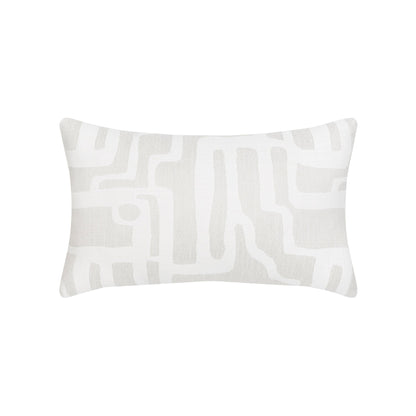 Elaine Smith Noble Alabaster outdoor pillow, ivory and white