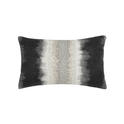 Elaine Smith Resilience Charcoal outdoor pillow, gray and charcoal