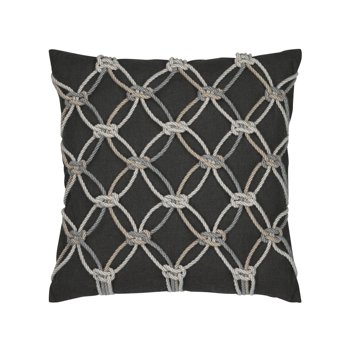 Elaine Smith Carbon Rope outdoor pillow, gray and black - view 2
