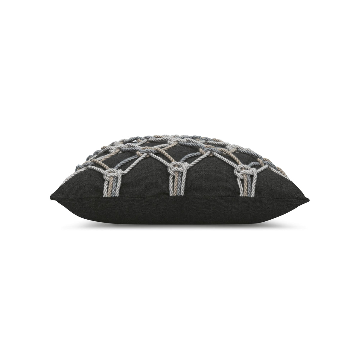 Elaine Smith Carbon Rope outdoor pillow, gray and black - view 12