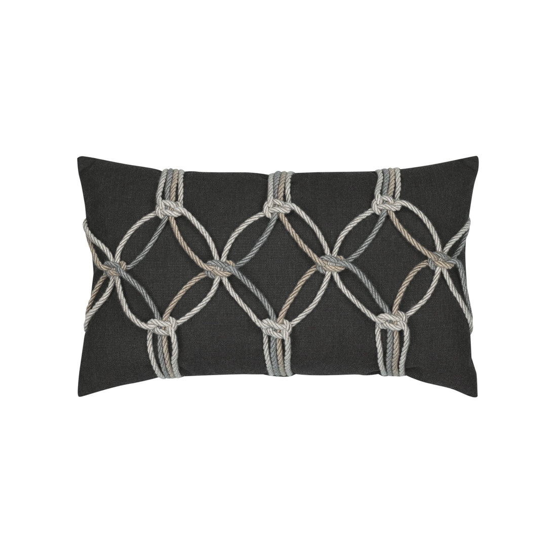 Elaine Smith Carbon Rope outdoor pillow, gray and black