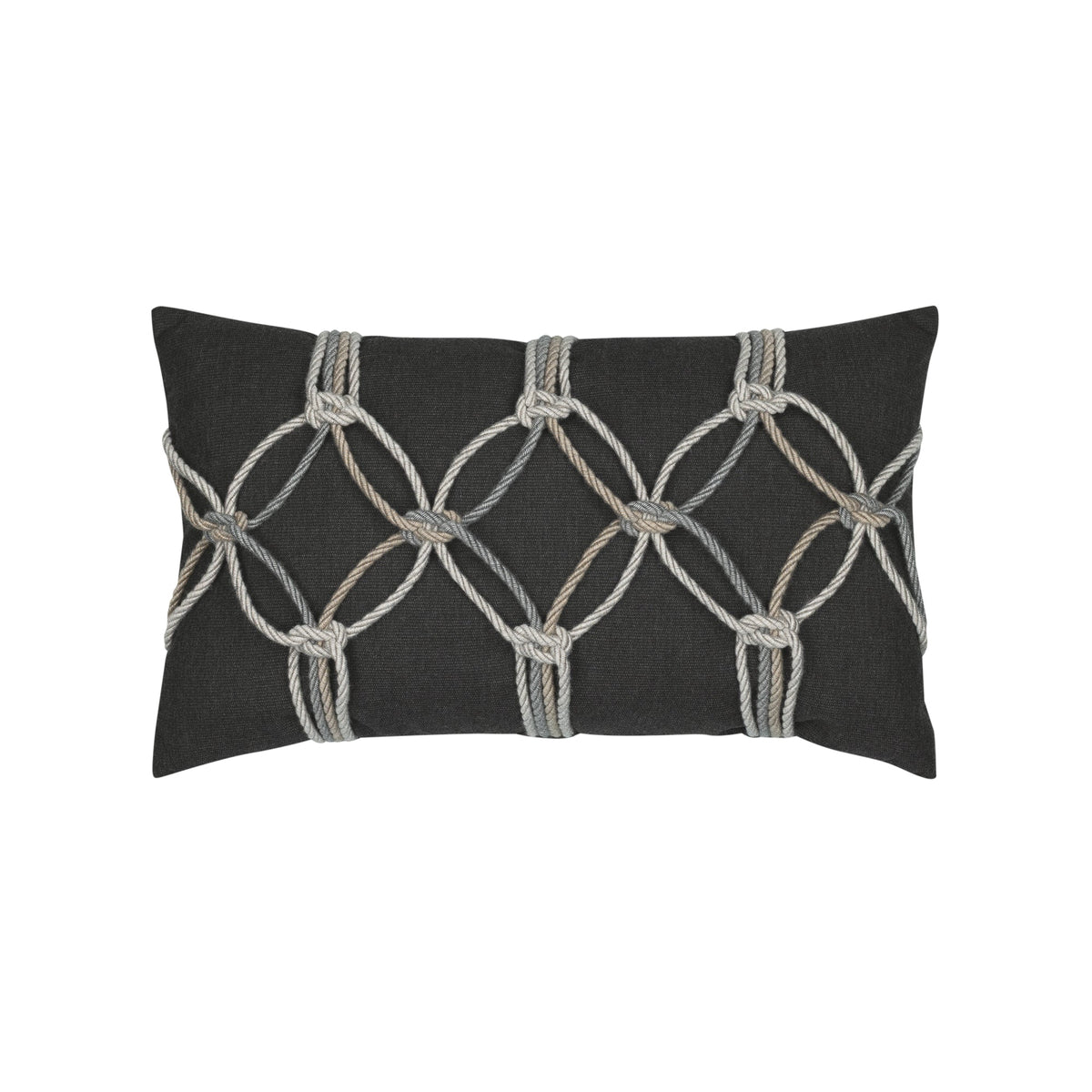 Elaine Smith Carbon Rope outdoor pillow, gray and black