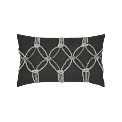 Elaine Smith Carbon Rope outdoor pillow, gray and black