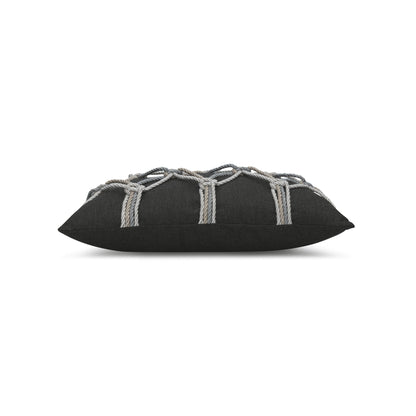 Elaine Smith Carbon Rope outdoor pillow, gray and black - view 8