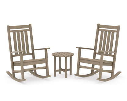 POLYWOOD Estate 3-Piece Rocking Chair Set in Vintage Sahara