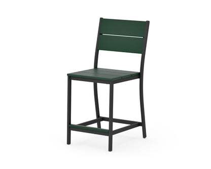 POLYWOOD Main Street Counter Side Chair in Black / Green