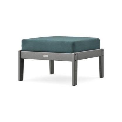 POLYWOOD Cottage Deep Seating Ottoman in Slate Grey / Ocean Teal