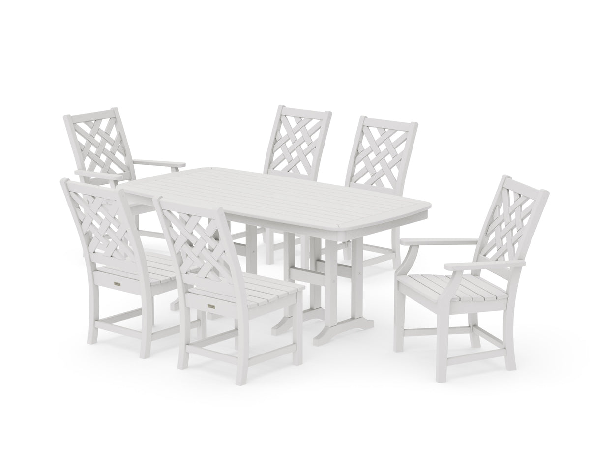 POLYWOOD Wovendale 7-Piece Dining Set in Vintage White