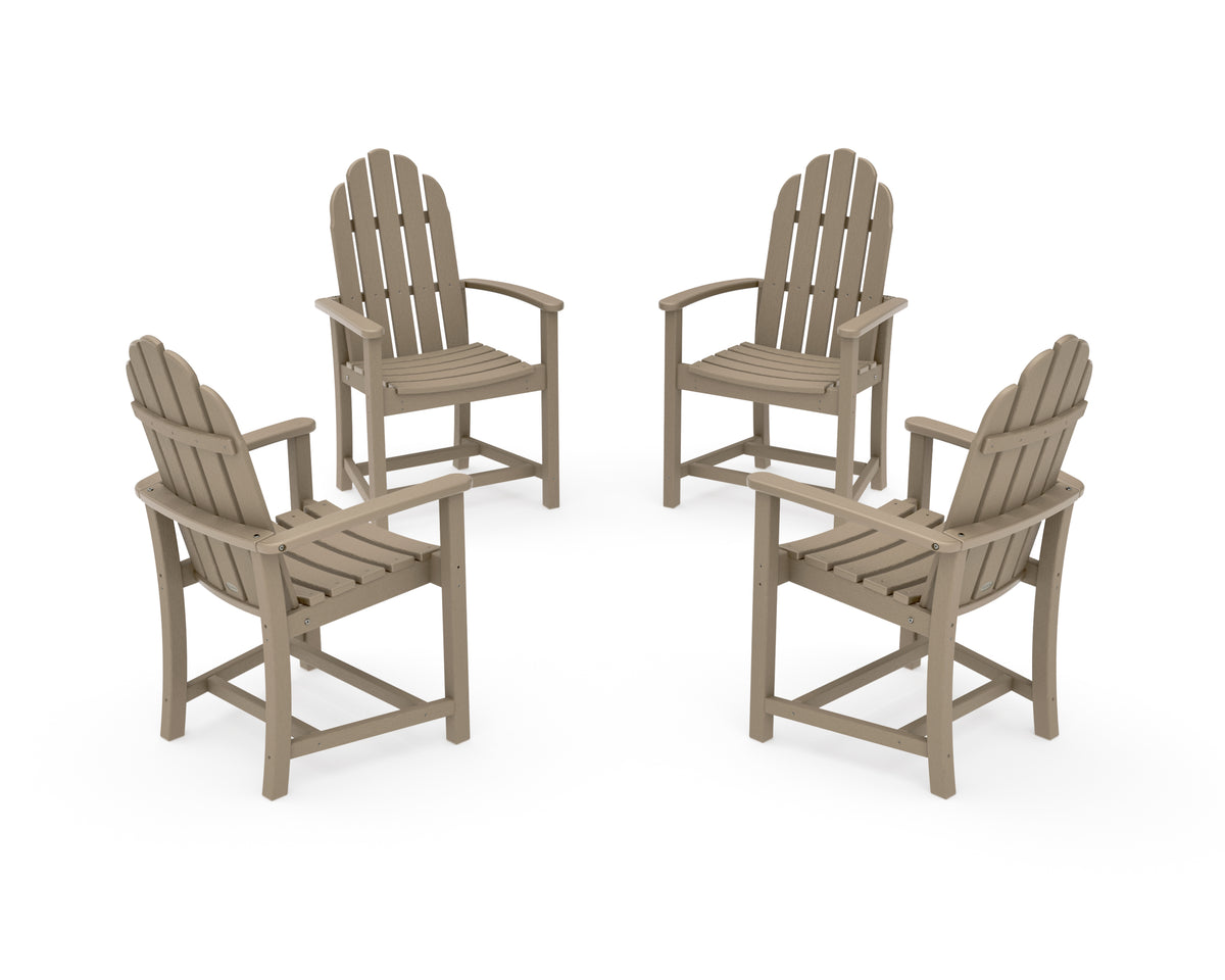 POLYWOOD Classic 4-Piece Upright Adirondack Conversation Set in Vintage Sahara