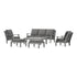 POLYWOOD Chinoiserie 6-Piece Lounge Sofa Set in Slate Grey