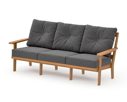 POLYWOOD Prairie Deep Seating Sofa in Natural / Ash Charcoal