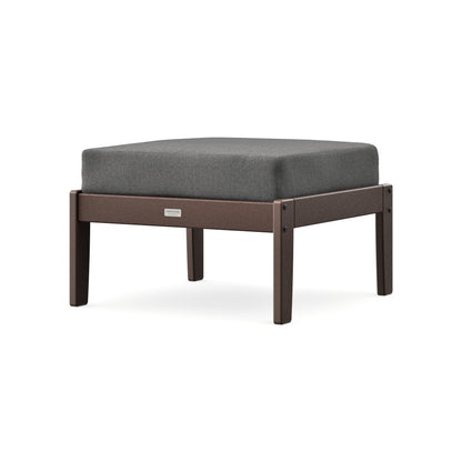 POLYWOOD Cottage Deep Seating Ottoman in Mahogany / Ash Charcoal