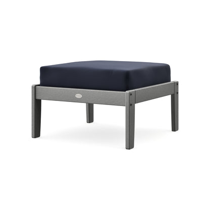 POLYWOOD Braxton Deep Seating Ottoman in Slate Grey / Navy