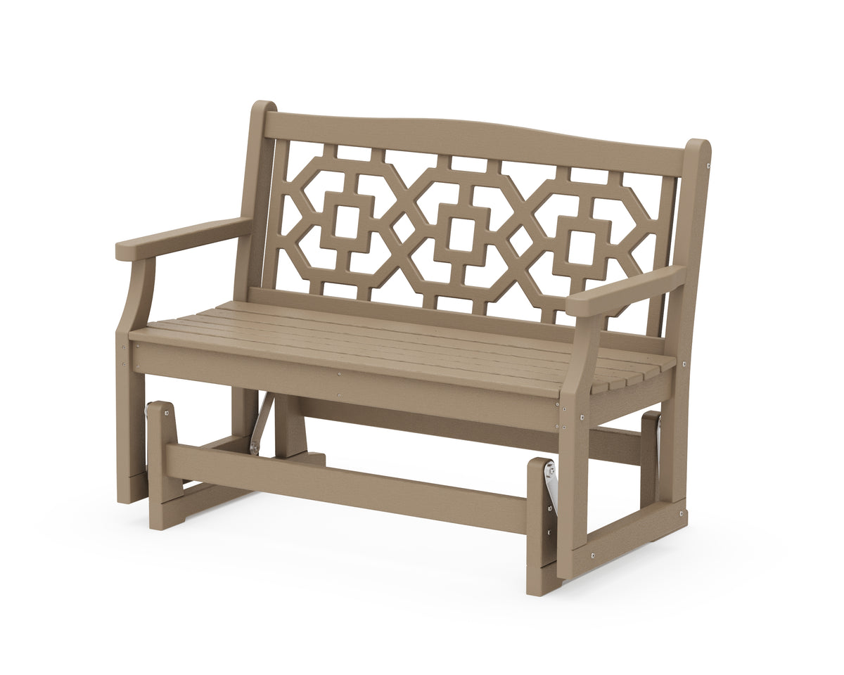 POLYWOOD Chinoiserie 48" Glider in Vintage Sahara