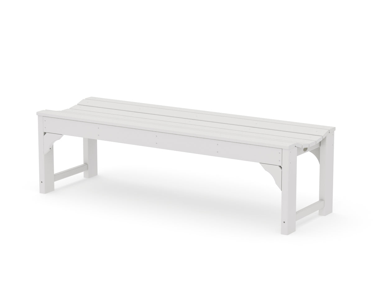 POLYWOOD Traditional Garden 60" Backless Bench in Vintage White