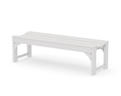 POLYWOOD Traditional Garden 60" Backless Bench in Vintage White