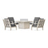 POLYWOOD Country Living Wovendale 5-Piece Deep Seating Set with Fire Pit Table in Sand