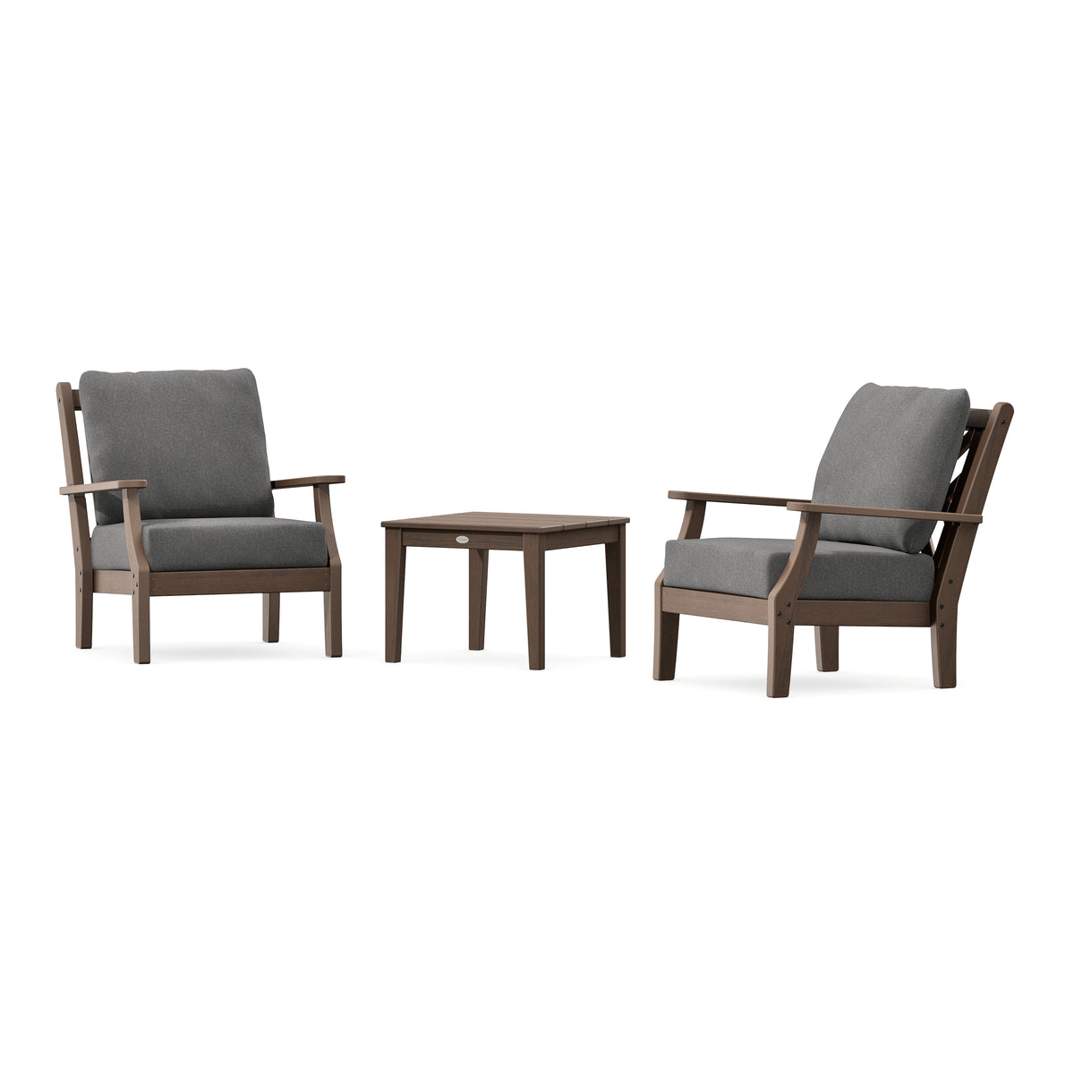POLYWOOD Country Living Wovendale 3-Piece Deep Seating Set in Kona