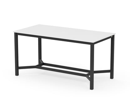 POLYWOOD Main Street 36 x 72 Counter Table in Black / White