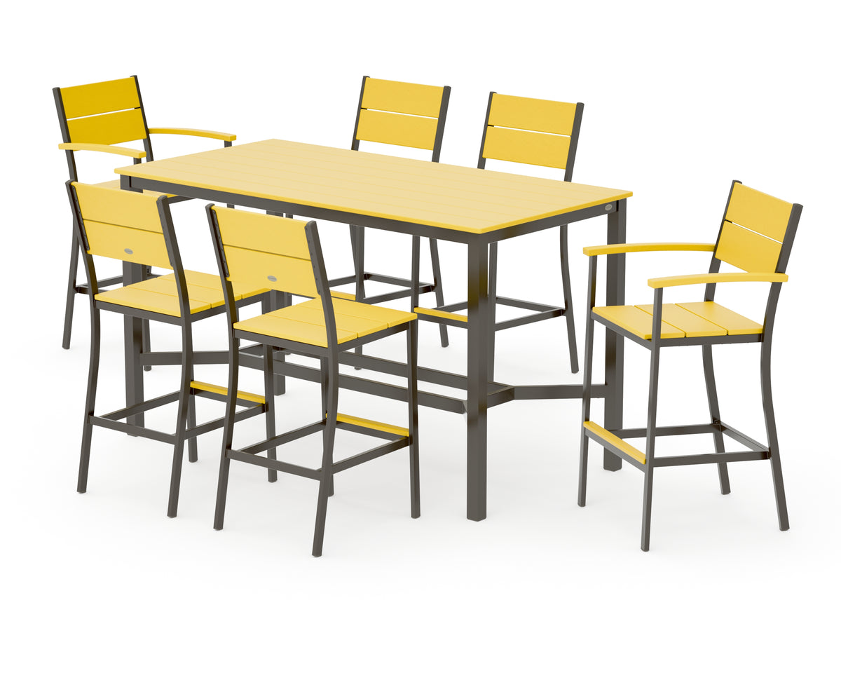 POLYWOOD Main Street 7-Piece Bar Set in Bronze / Lemon