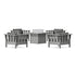 POLYWOOD Acadia 5-Piece Deep Seating Set with Fire Pit Table in Slate Grey