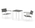 POLYWOOD Main Street 3-Piece Square Dining Set in White / Slate Grey
