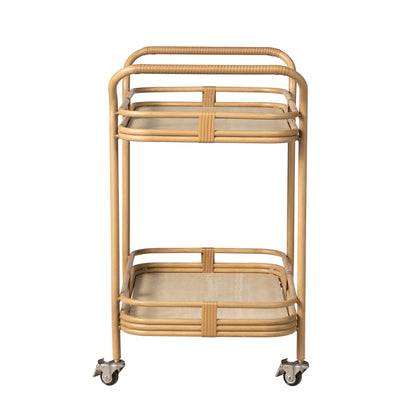 Lloyd Flanders Riviera Bar Cart with Travertine Top, lifestyle photo 3