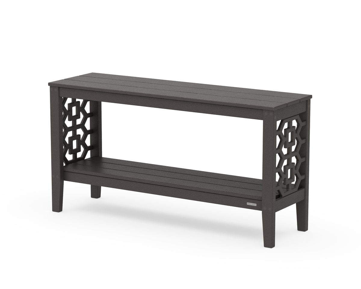 POLYWOOD Chinoiserie 56” Console Table in Vintage Coffee