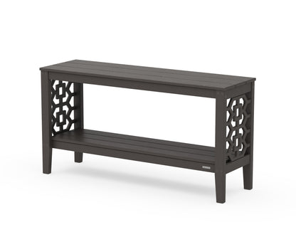 POLYWOOD Chinoiserie 56” Console Table in Vintage Coffee
