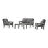 POLYWOOD Country Living Cottage 4-Piece Deep Seating Set with Loveseat in Slate Grey