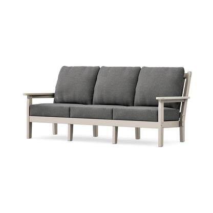 POLYWOOD Chippendale Deep Seating Sofa in Sand / Ash Charcoal