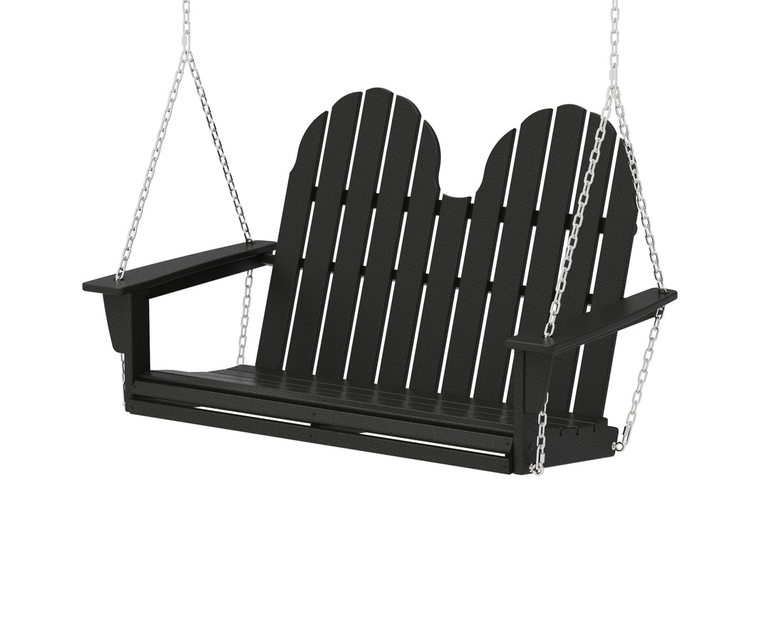 POLYWOOD Vineyard Adirondack 48" Swing in Black